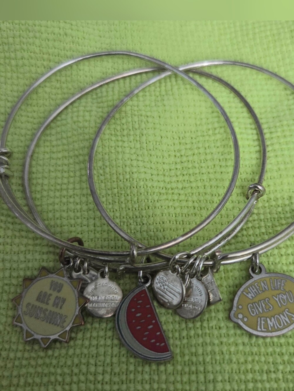 ALEX AND ANI Fruit & Sunshine Themed Charm Bracelets / Bangles